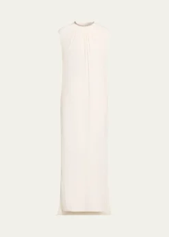 LanvinEmbroidered Charmeuse Dress
