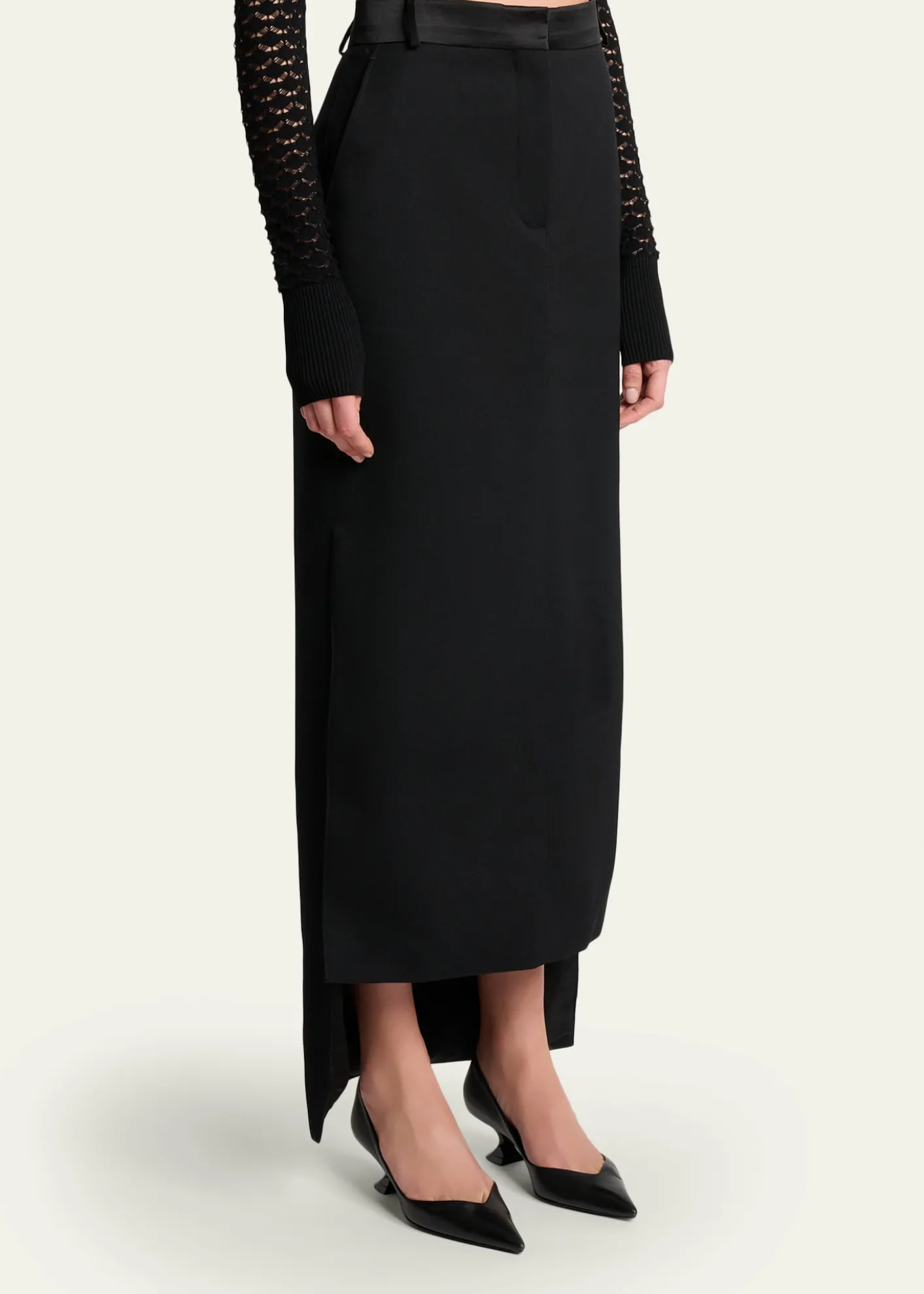 LanvinTailored Wool High-Low Skirt
