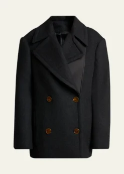 LanvinWool Oversized Double-Breasted Coat