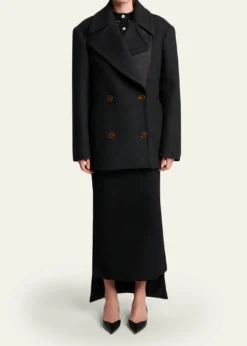 LanvinWool Oversized Double-Breasted Coat