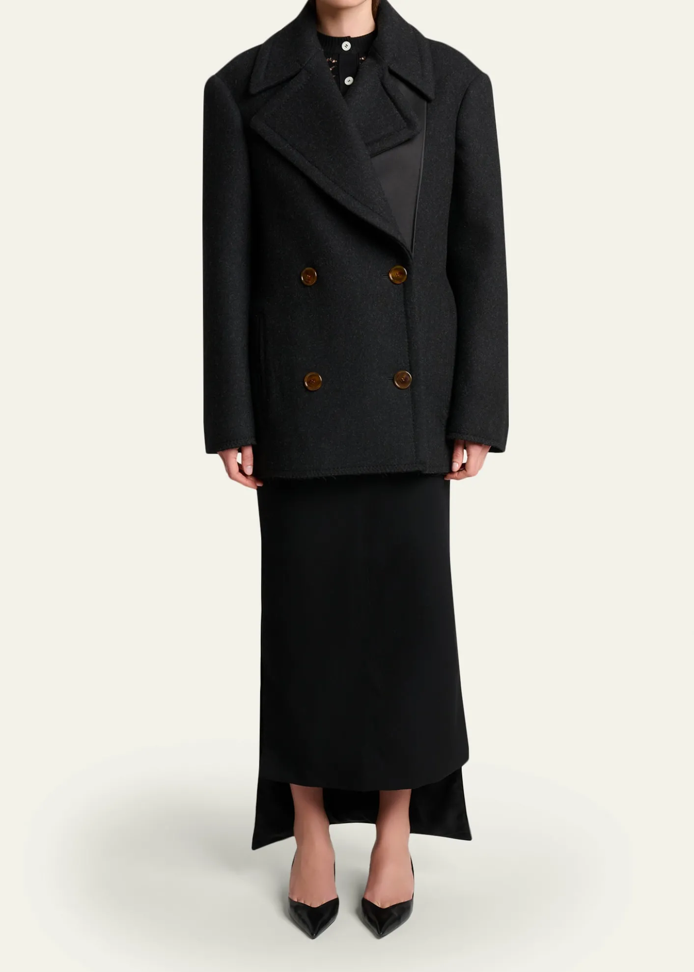 LanvinWool Oversized Double-Breasted Coat