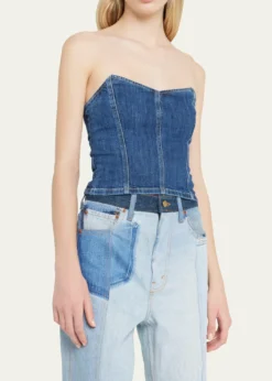 LE JEANAvery Denim Corset Top