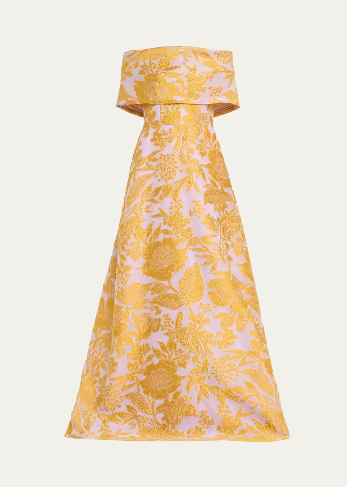 Lela RoseFloral Fil Coupe Off-The-Shoulder Gown