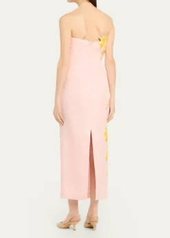 Lela RoseStrapless Rose Fil Coupe Ankle Cocktail Dress