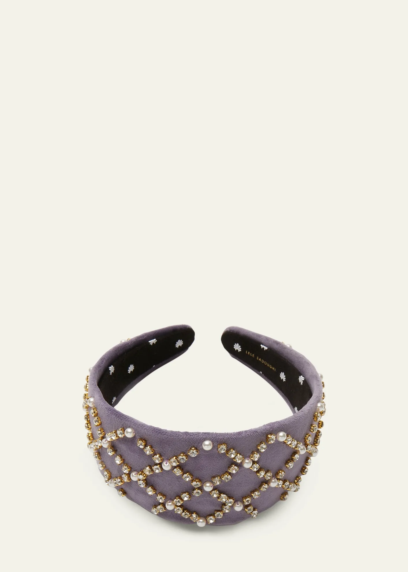 Lele SadoughiBrigitte Embellished Velvet Headband