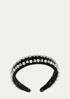 Lele SadoughiCharlotte Geo Crystal & Faux Pearl Headband
