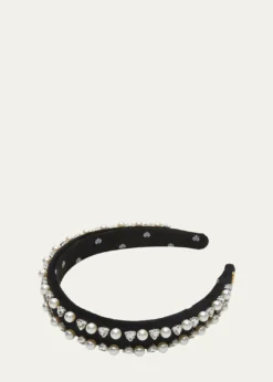 Lele SadoughiCharlotte Geo Crystal & Faux Pearl Headband