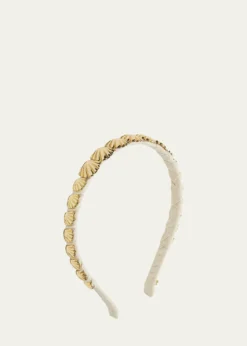 Lele SadoughiGolden Shell Wrapped Slim Headband