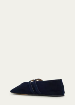 Le Monde BerylClaudia Suede Western-Buckle Ballerina Flats