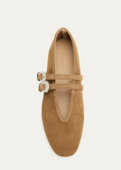 Le Monde BerylClaudia Suede Western Buckle Ballerina Flats
