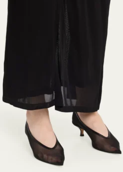 Le Monde Beryl40mm Babouche Mesh Kitten-Heel Pumps