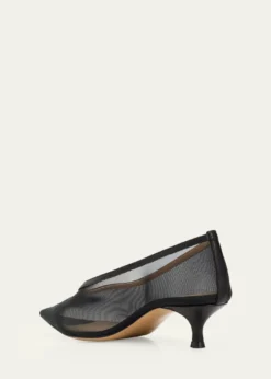 Le Monde Beryl40mm Babouche Mesh Kitten-Heel Pumps