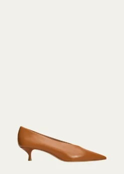 Le Monde Beryl25mm Leather Kitten-Heel Pumps