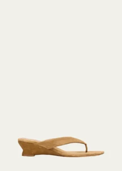 Le Monde Beryl50mm Suede Micro Wedge Thong Sandals