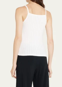 LESETCotton Pointelle Scalloped Tank Top
