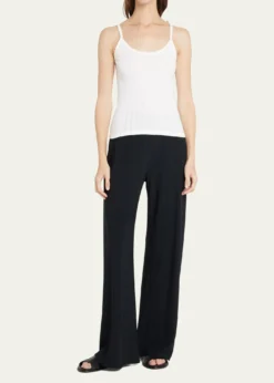 LESETCotton Pointelle Scalloped Tank Top