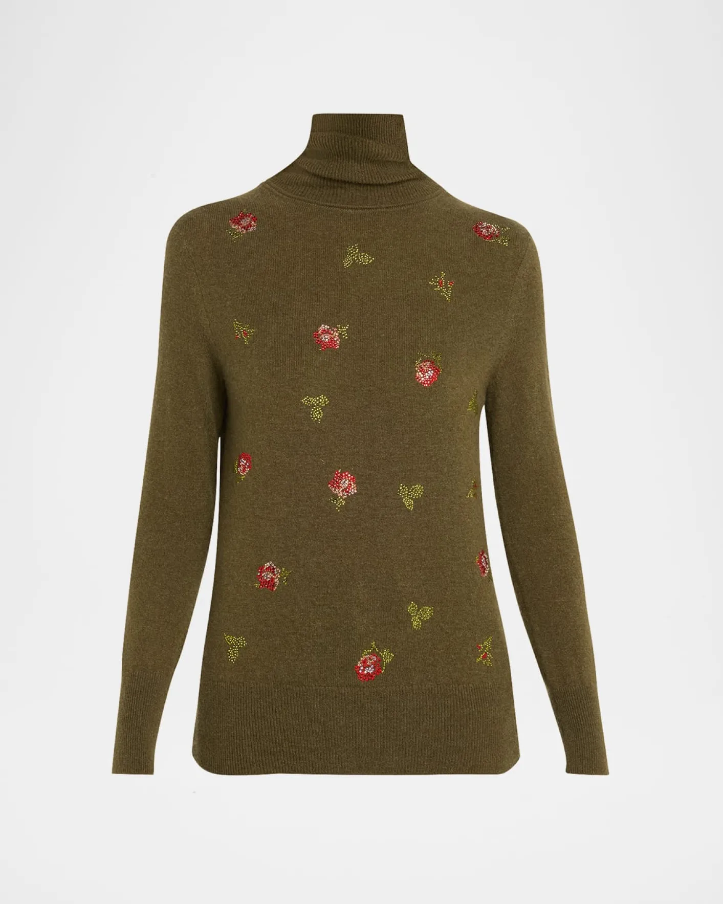 LibertineFlorecita Embellished Cashmere Turtleneck Sweater