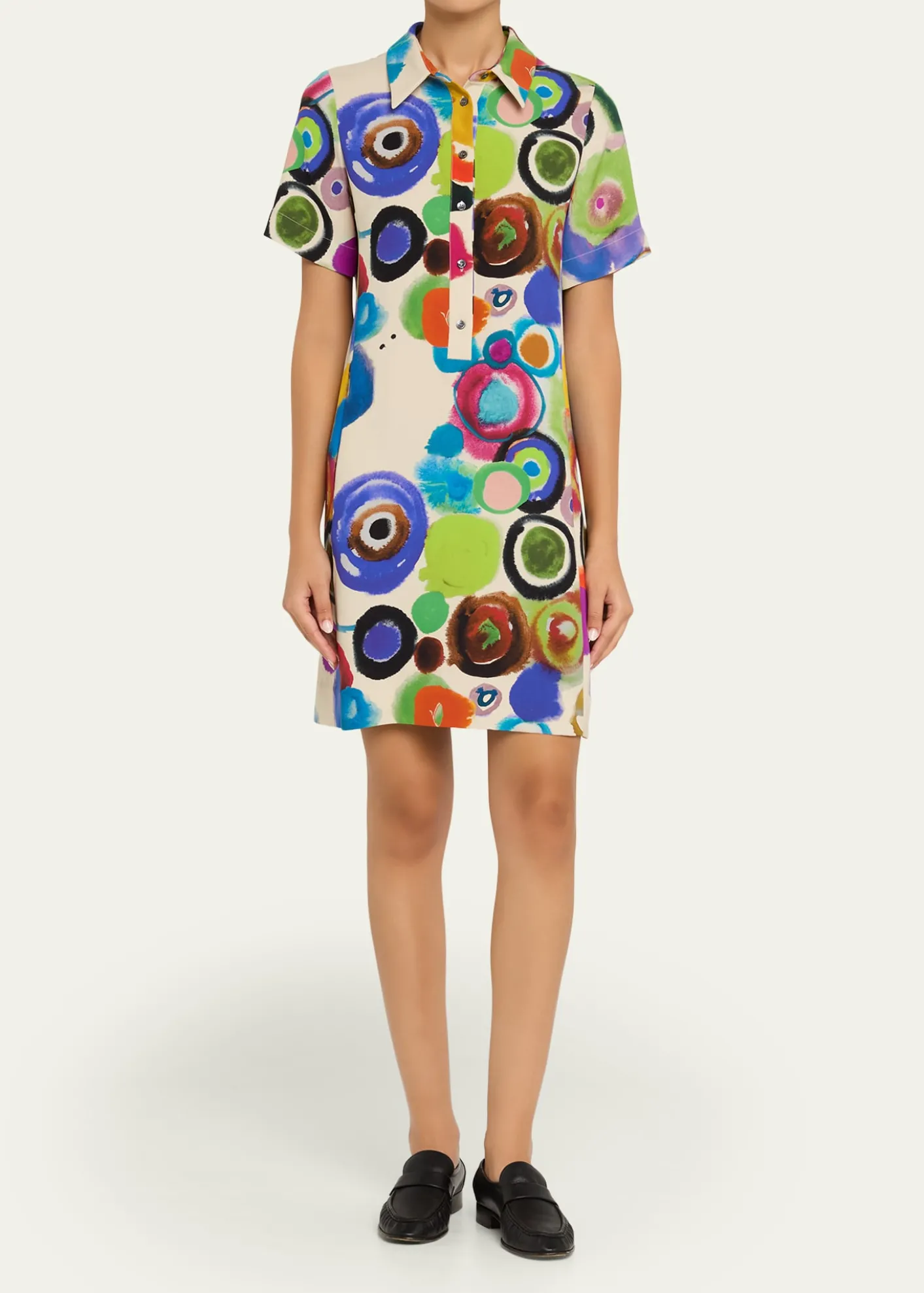 LibertineGouache Printed Preppy Mini Polo Dress