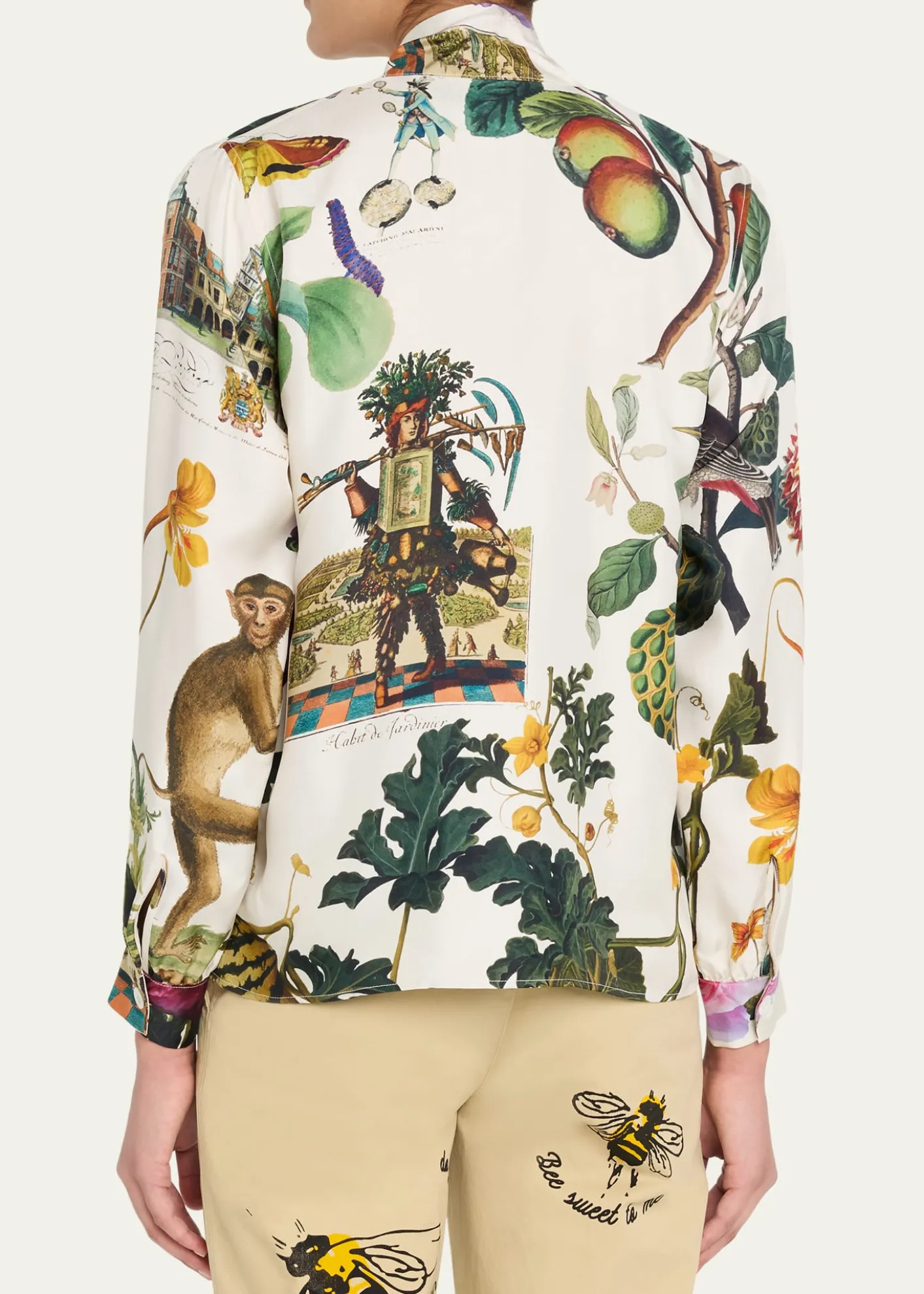 LibertineHollyhock Floral Silk Slim Tie Keith Blouse