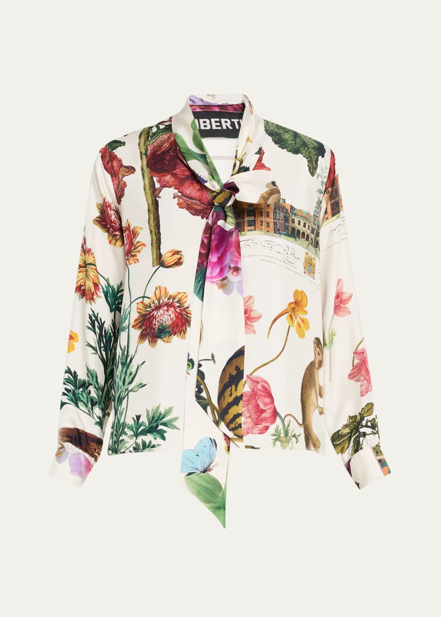LibertineHollyhock Floral Silk Slim Tie Keith Blouse