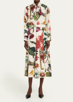 LibertineHollyhock Silk Midi Tulip Skirt