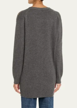 LibertineNeedlepoint Embellished Cashmere Oversized V-Neck Cardigan