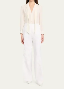 LibertinePorcelain Garden Straight-Leg Trousers