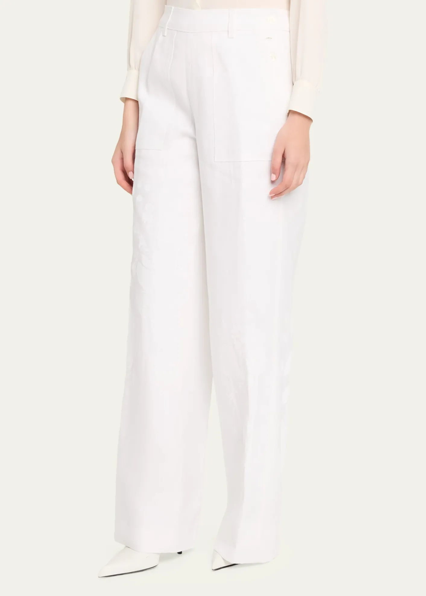 LibertinePorcelain Garden Straight-Leg Trousers