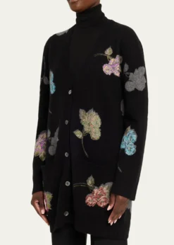 LibertinePrimrose Shadow Cashmere V-Neck Cardigan
