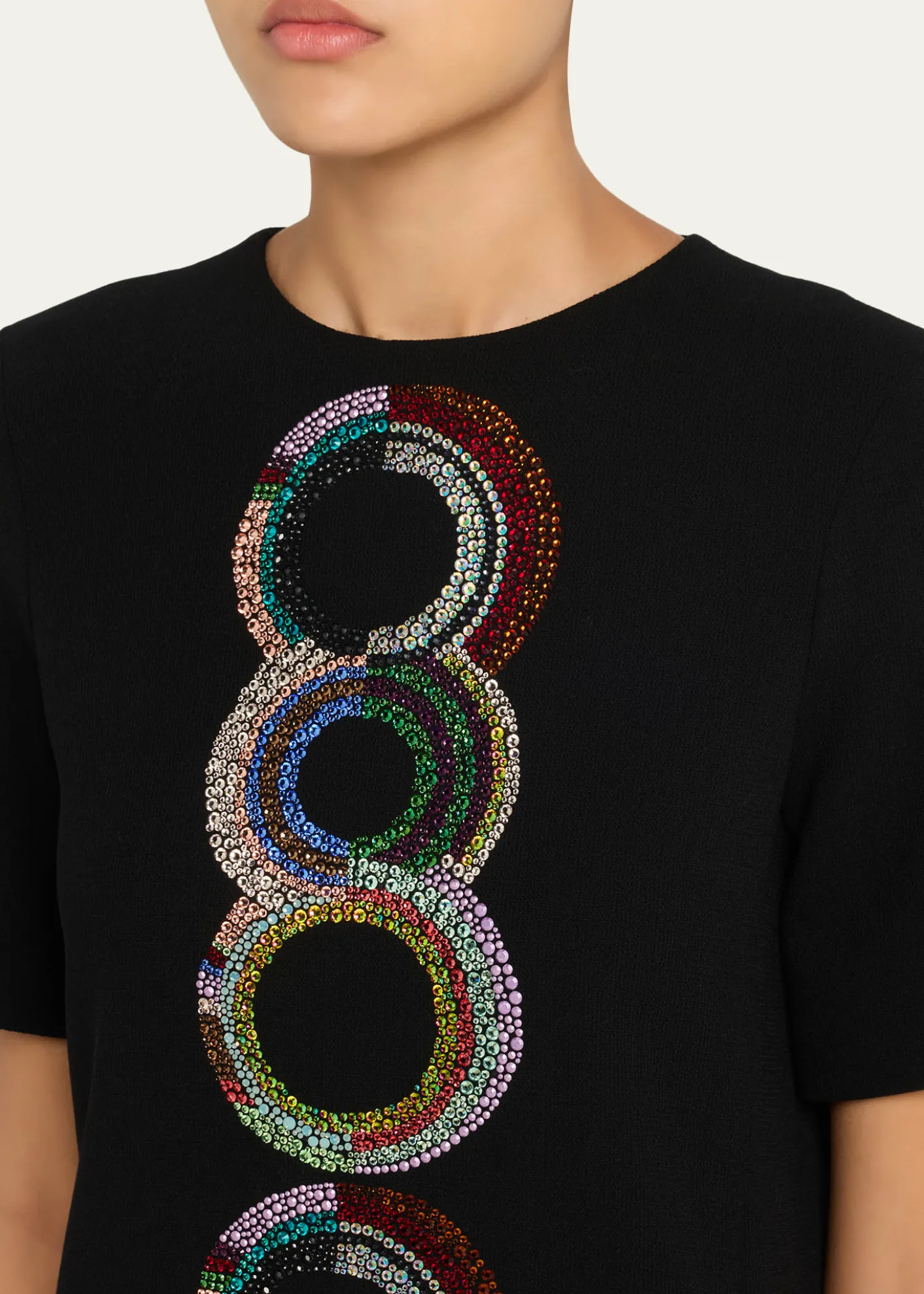 LibertineSonia Crystal Short-Sleeve Shift Dress
