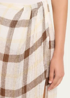 Lisa Marie FernandezPlaid Sarong Maxi Skirt