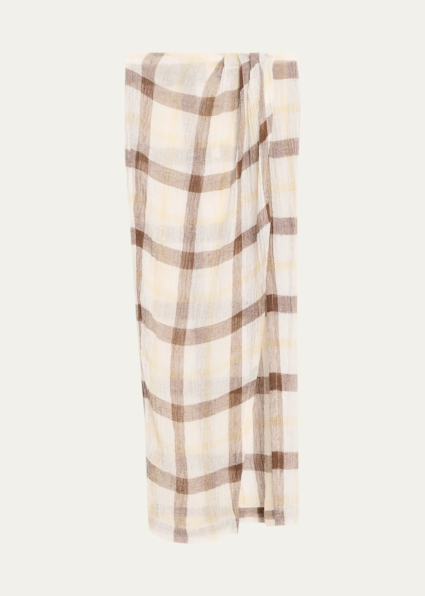 Lisa Marie FernandezPlaid Sarong Maxi Skirt