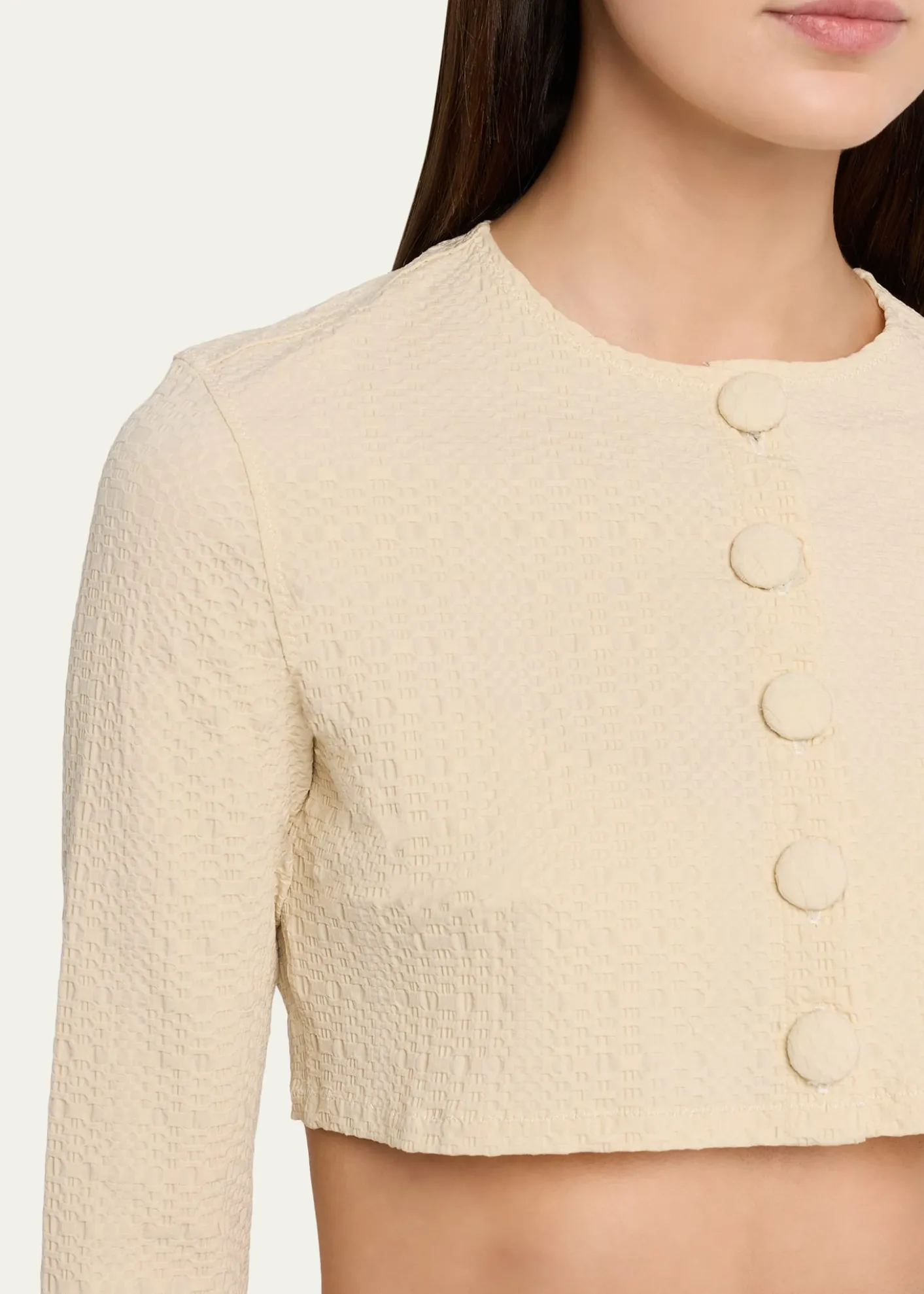 Lisa Marie FernandezSeersucker Cropped Cardigan