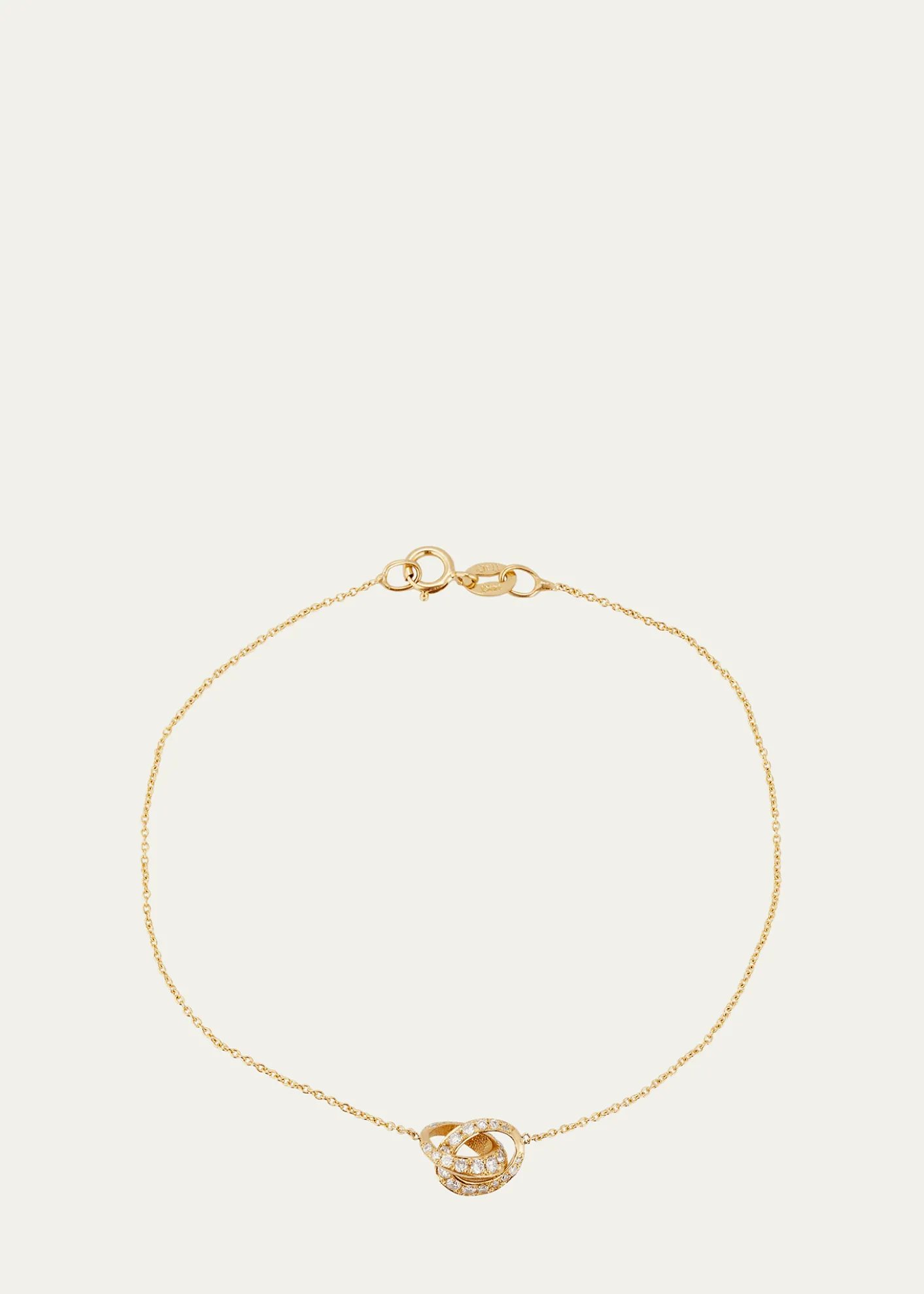 Lizzie Mandler Fine Jewelry18K Micro Crescent Links Bracelet with 1 Side Pave