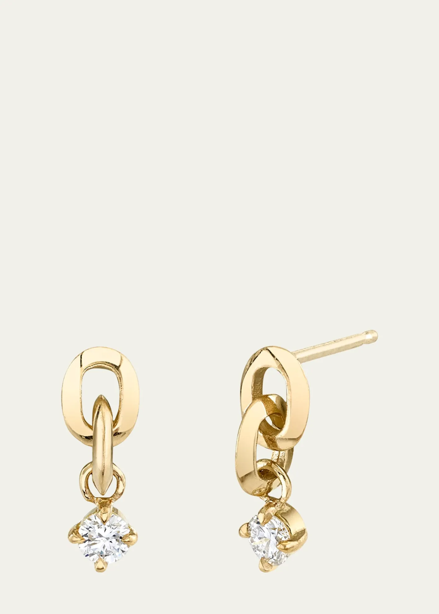 Lizzie Mandler Fine JewelryExtra-Small Link Diamond Bottom Earring, Single