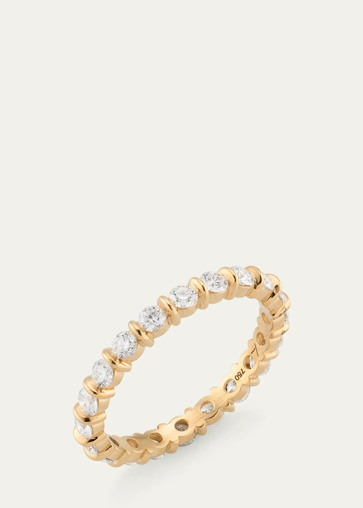 Lizzie Mandler Fine Jewelry18K Yellow Gold Small Bubble Bar Diamond Eternity Ring