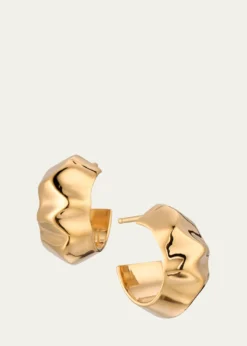 Lizzie Mandler Fine Jewelry18K Yellow Gold Small Wave Hoop Earrings