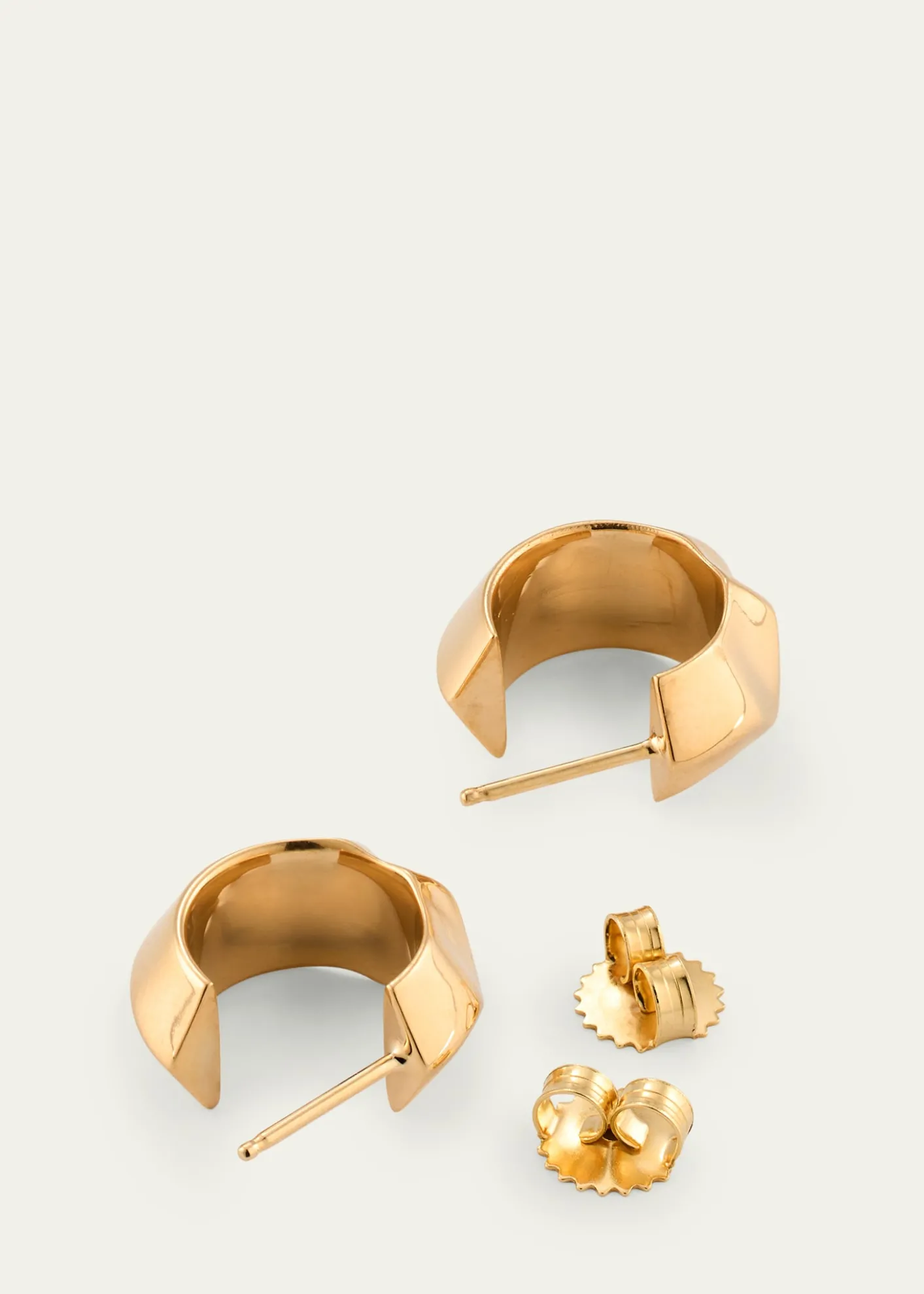 Lizzie Mandler Fine Jewelry18K Yellow Gold Small Wave Hoop Earrings