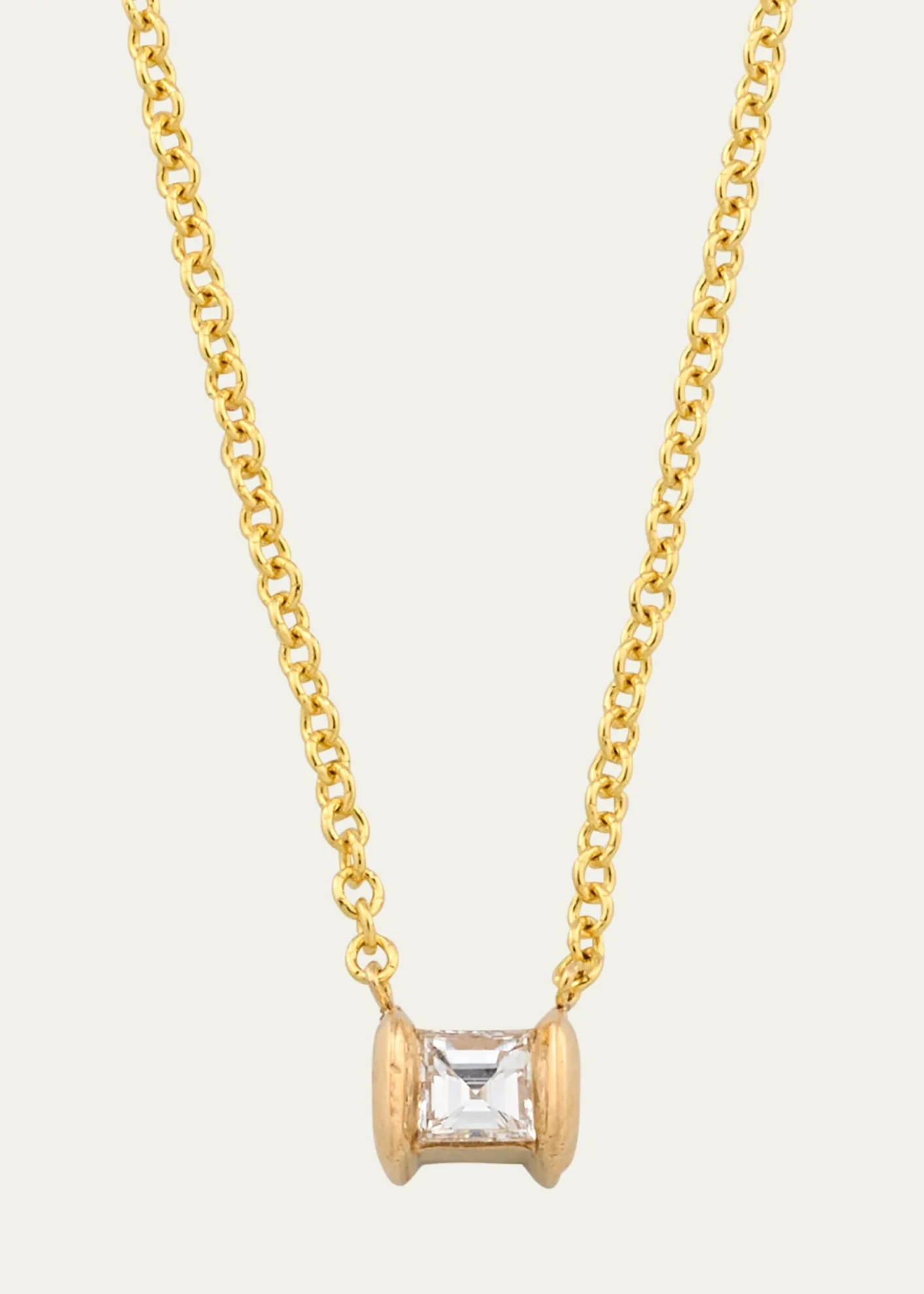 Lizzie Mandler Fine JewelryYellow Gold Mini Anchor Carre Diamond Necklace