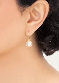 L. KleinCeleste 18k Gold Pearl Drop Earrings