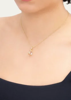 L. KleinPrisma 18k Gold & Crystal Quartz Small Pendant Brilliant Chain Necklace