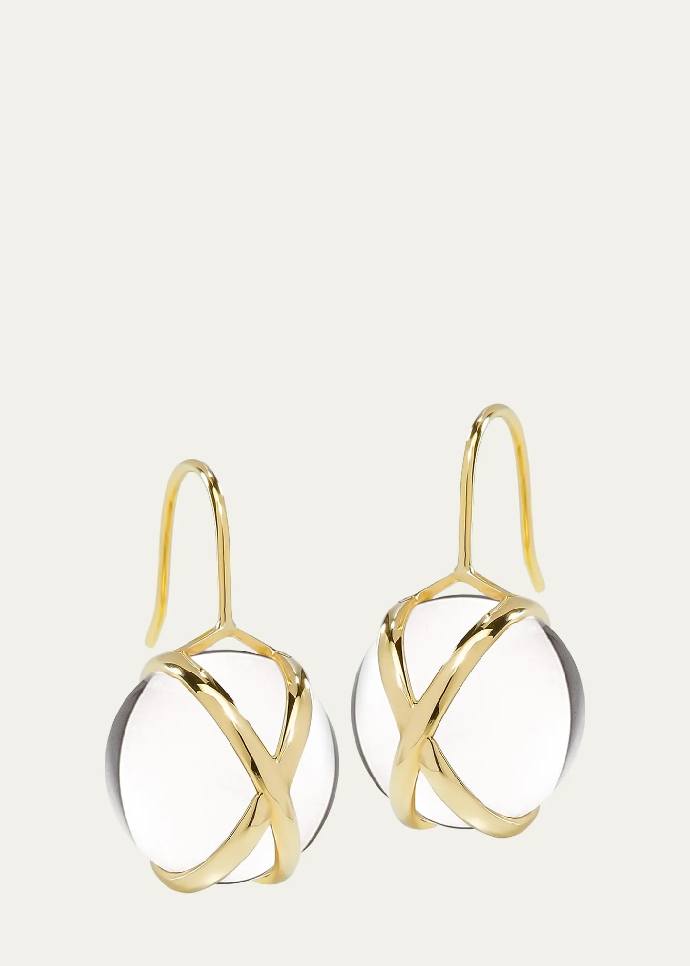 L. KleinPrisma 18k Gold Medium Crystal Quartz Drop Earrings
