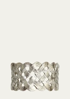 L'ObjetPlatinum Braid Napkin Rings Jewels, Set of 4