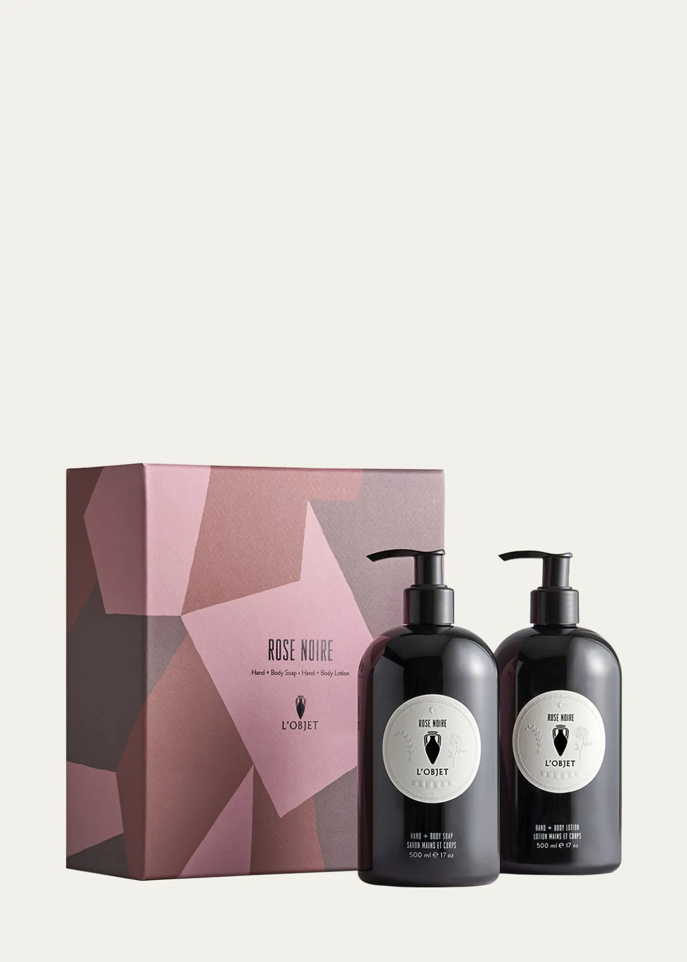 L'ObjetRose Noire Gift Set: Soap + Lotion, 2 x 17 oz.