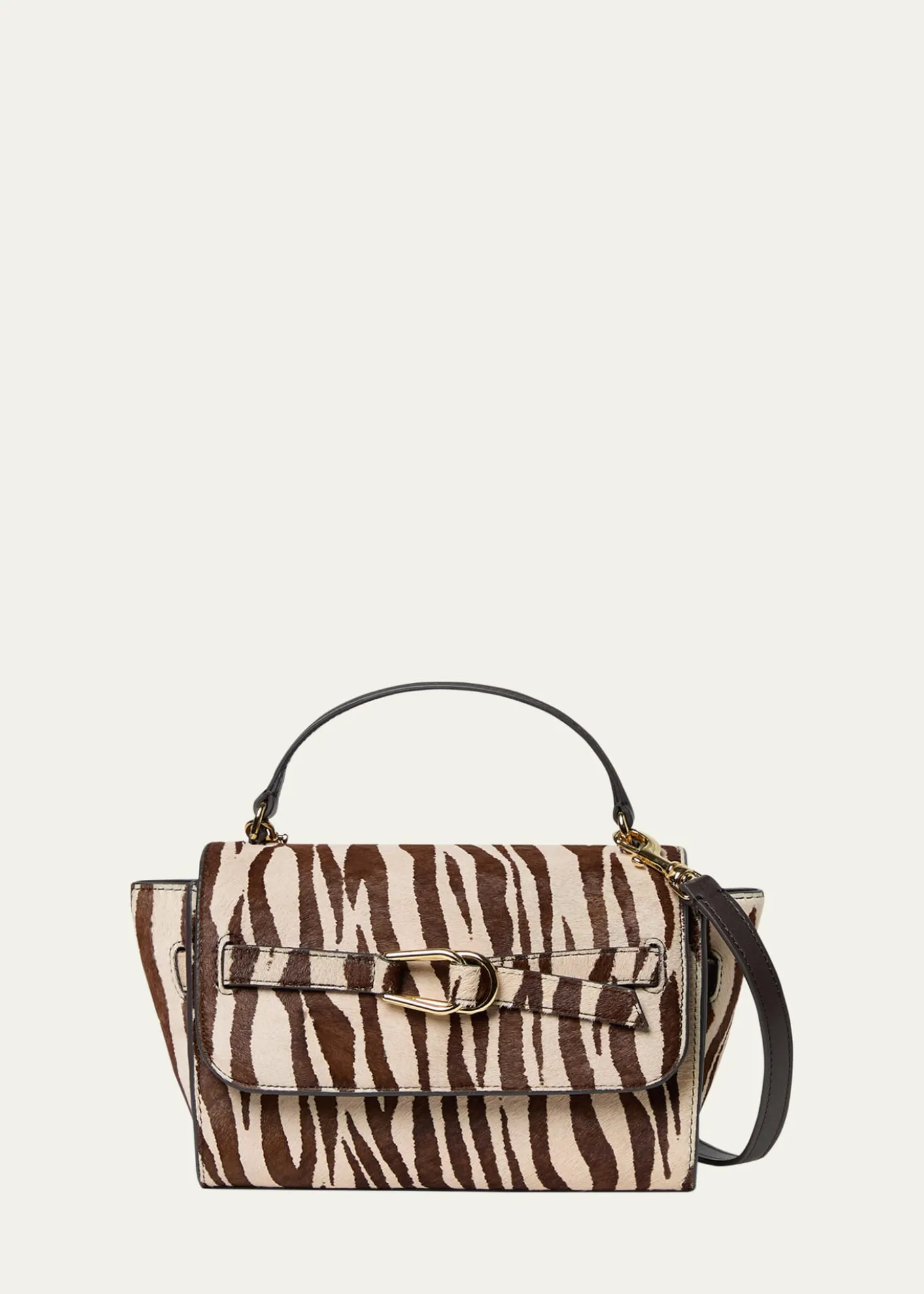 Loeffler RandallAlexi Zebra-Print Calfhair & Leather Top-Handle Bag