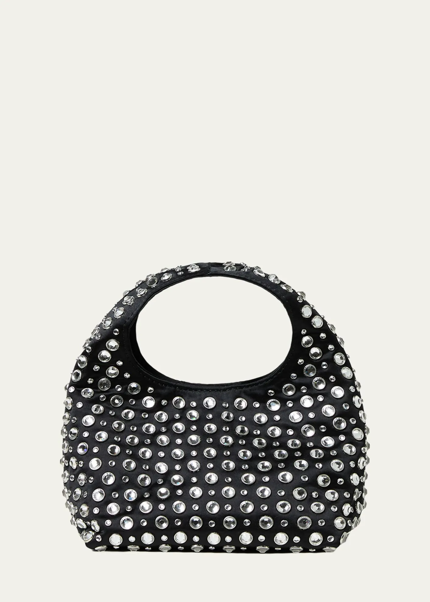 Loeffler RandallKenzie Mini Crystal-Studded Satin Top-Handle Bag