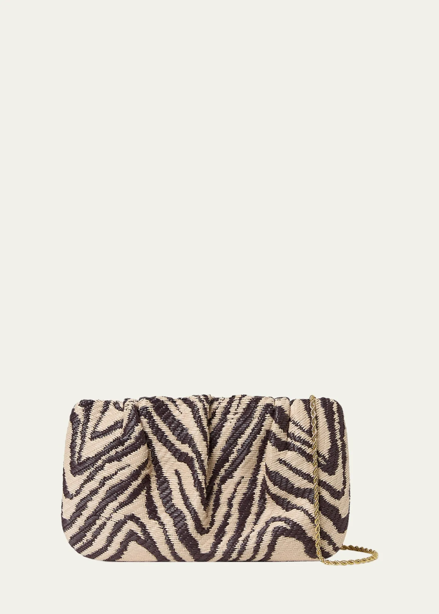 Loeffler RandallSerena Gathered Woven Zebra Clutch Bag