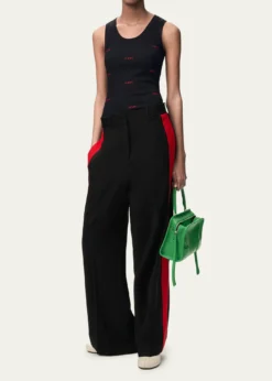 LoeweAll-Over Logo Embroidered Rib Tank Top
