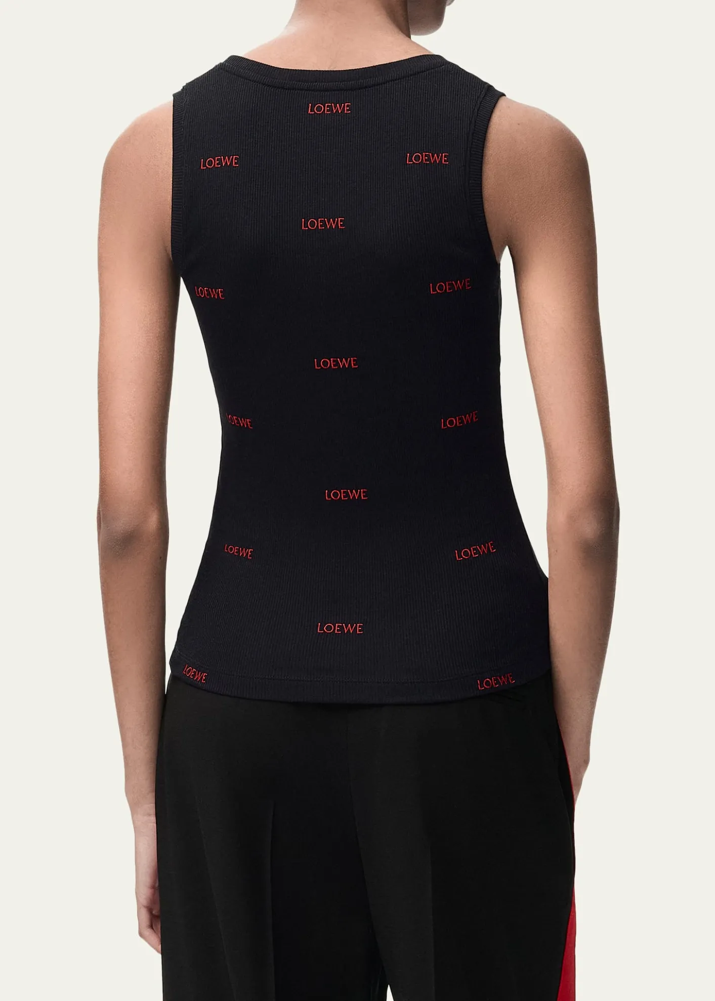 LoeweAll-Over Logo Embroidered Rib Tank Top