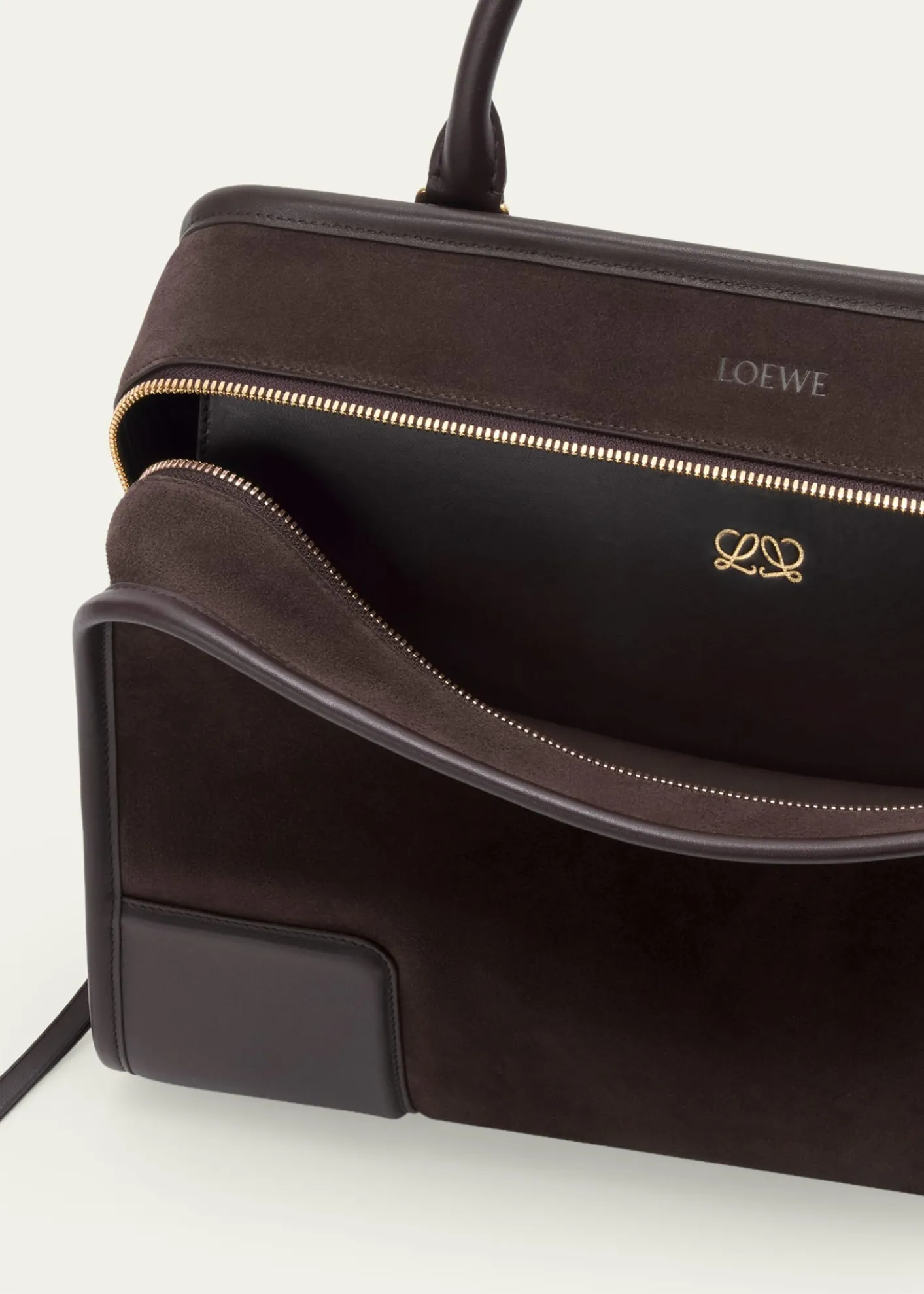 LoeweAmazona 180 Large Top-Handle Bag in Suede